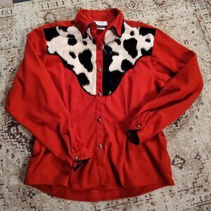 VINTAGE Riding Cowboy Western Shirt Stunning Deborah Murray Made in Canada